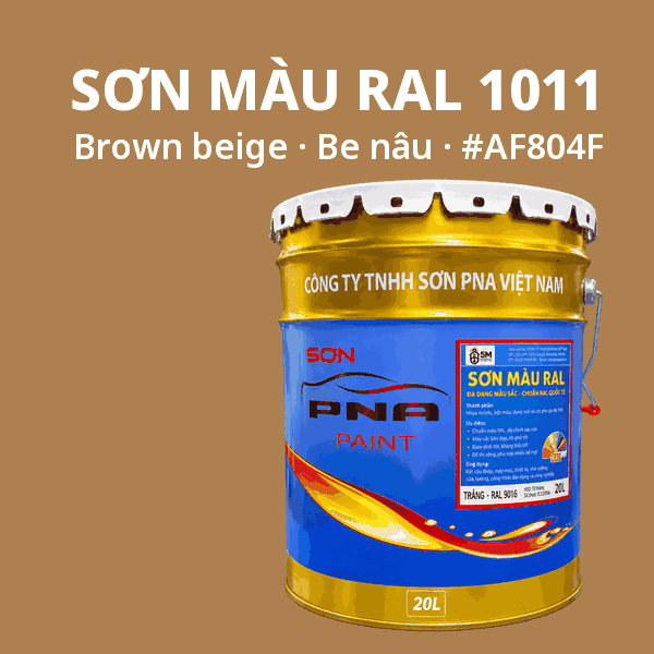 Sơn màu RAL 1011 Be nâu (Brown beige) - pha theo hệ Epoxy, PU, Alkyd