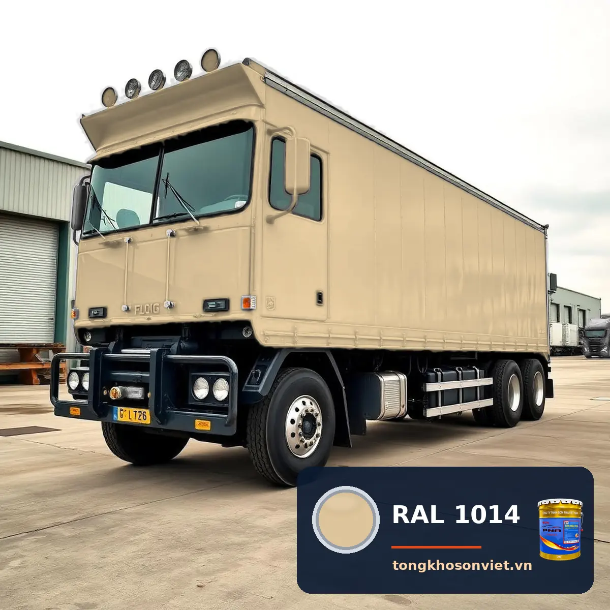 thùng xe tải – cabin xe chở hàng sơn phủ màu RAL 1014 Trắng ngà (Ivory)