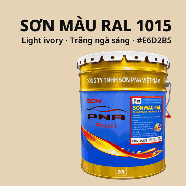 Sơn màu RAL 1015 Trắng ngà sáng (Light ivory) - pha theo hệ Epoxy, PU, Alkyd