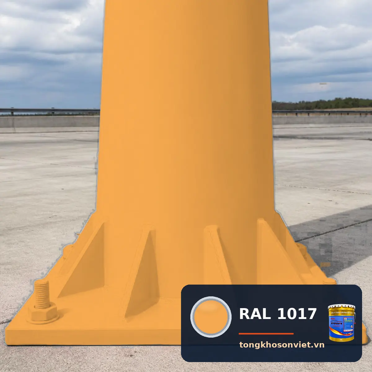 cột đèn cao áp, cột thép – trụ ăng ten sơn phủ màu RAL 1017 Vàng nghệ tây (Saffron yellow)