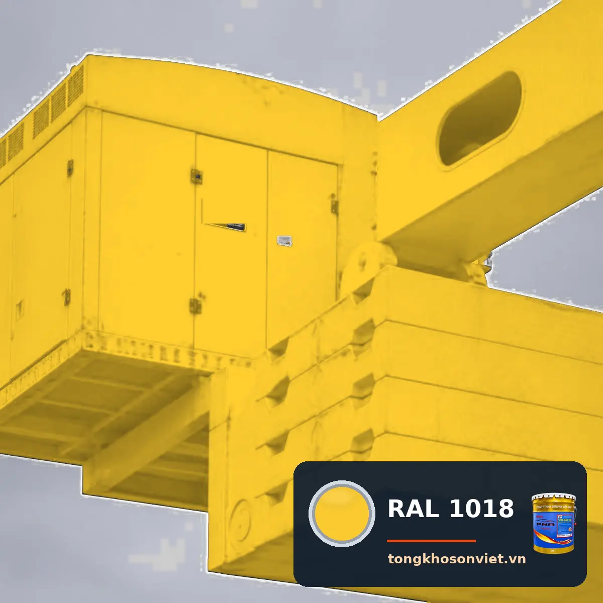 cần cẩu tháp, cầu trục công trường sơn phủ màu RAL 1018 Vàng kẽm (Zinc yellow)