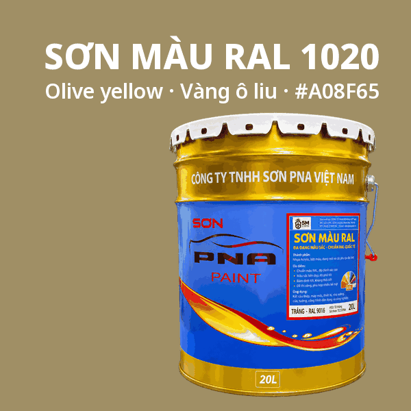 Sơn màu RAL 1020 Vàng ô liu (Olive yellow) - pha theo hệ Epoxy, PU, Alkyd