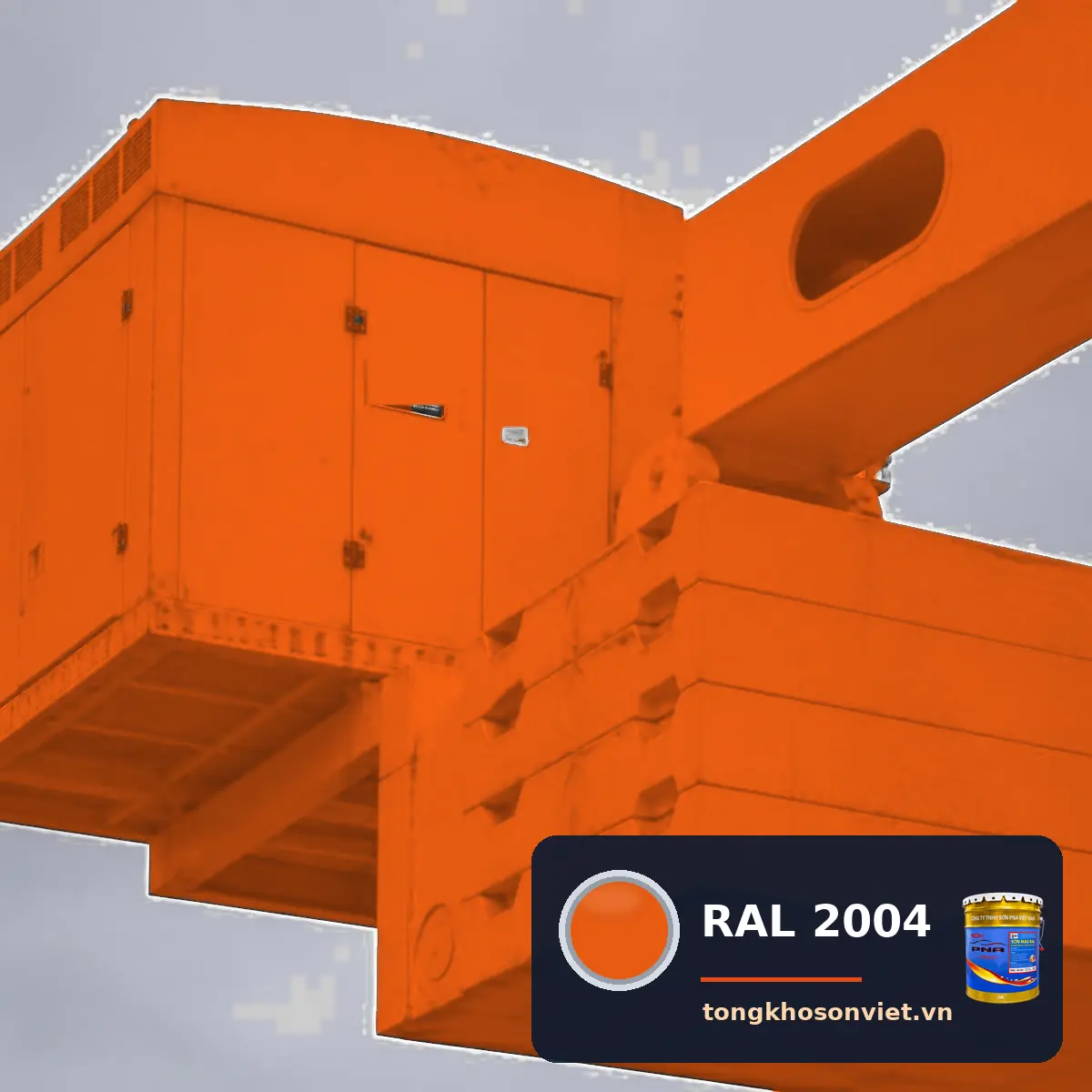 cần cẩu tháp, cầu trục công trường sơn phủ màu RAL 2004 Cam nguyên bản (Pure orange)