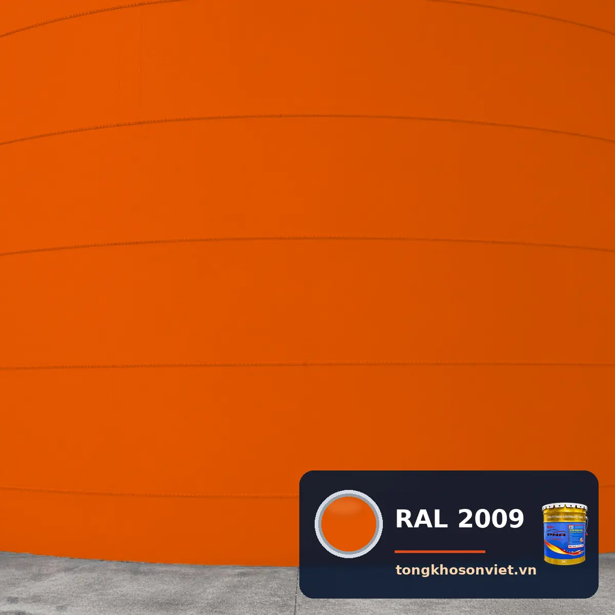 silo – bồn chứa nhà máy sơn phủ màu RAL 2009 Cam giao thông (Traffic orange)