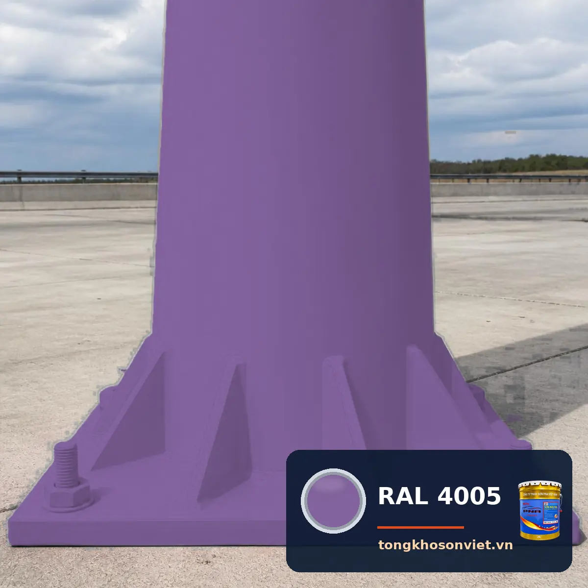 cột đèn cao áp, cột thép – trụ ăng ten sơn phủ màu RAL 4005 lilac xanh dương (Blue lilac)