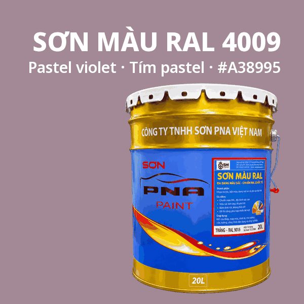 Sơn màu RAL 4009 Tím pastel (Pastel violet) - pha theo hệ Epoxy, PU, Alkyd
