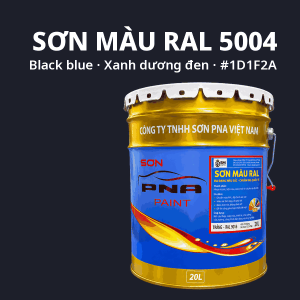 Sơn màu RAL 5004 Xanh dương đen (Black blue) - pha theo hệ Epoxy, PU, Alkyd