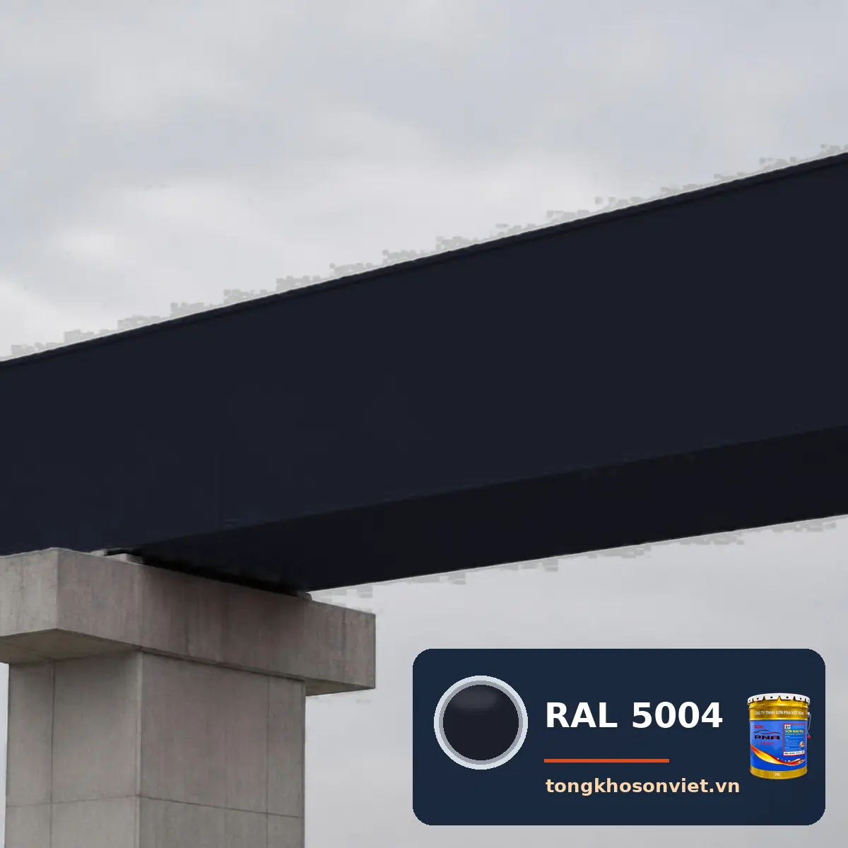 cầu thép – cầu bộ hành ngoài trời sơn phủ màu RAL 5004 Xanh dương đen (Black blue)