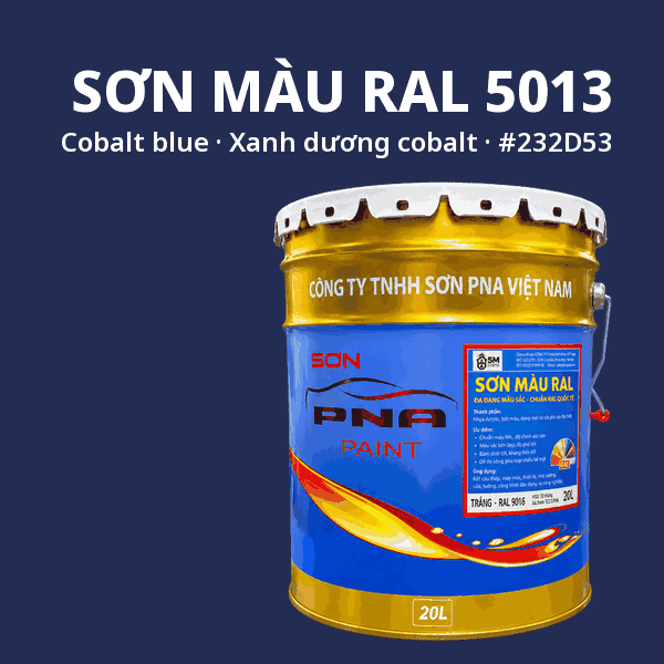 Sơn màu RAL 5013 Xanh dương cobalt (Cobalt blue) - pha theo hệ Epoxy, PU, Alkyd