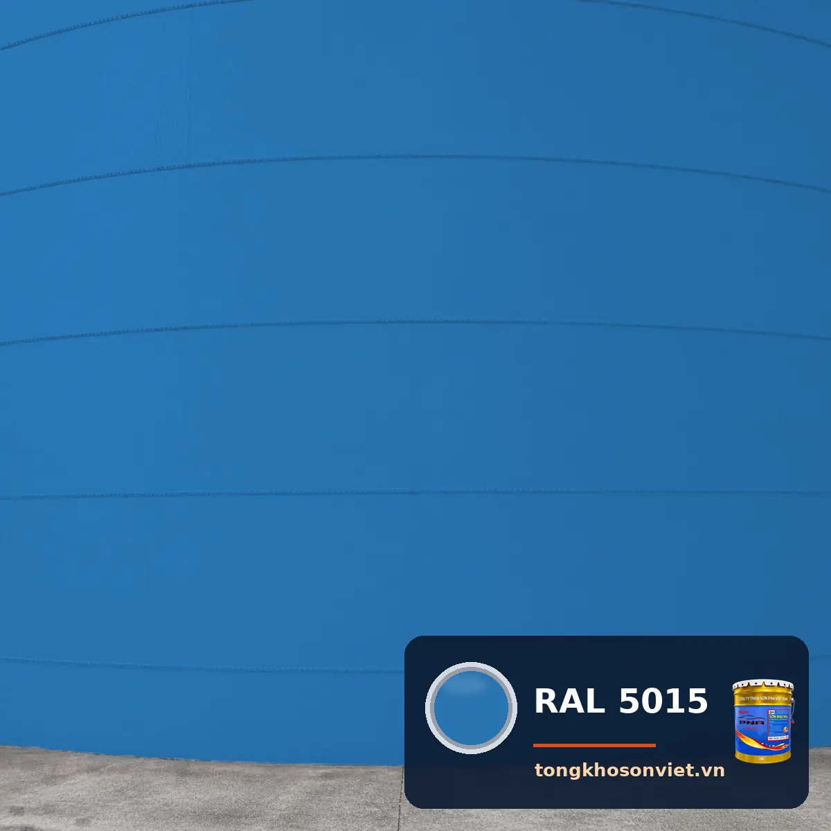 silo – bồn chứa nhà máy sơn phủ màu RAL 5015 Xanh dương trời (Sky blue)