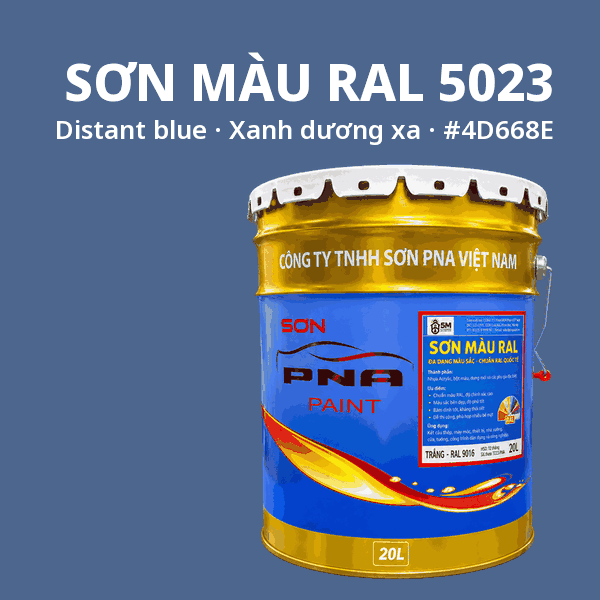 Sơn màu RAL 5023 Xanh dương xa (Distant blue) - pha theo hệ Epoxy, PU, Alkyd