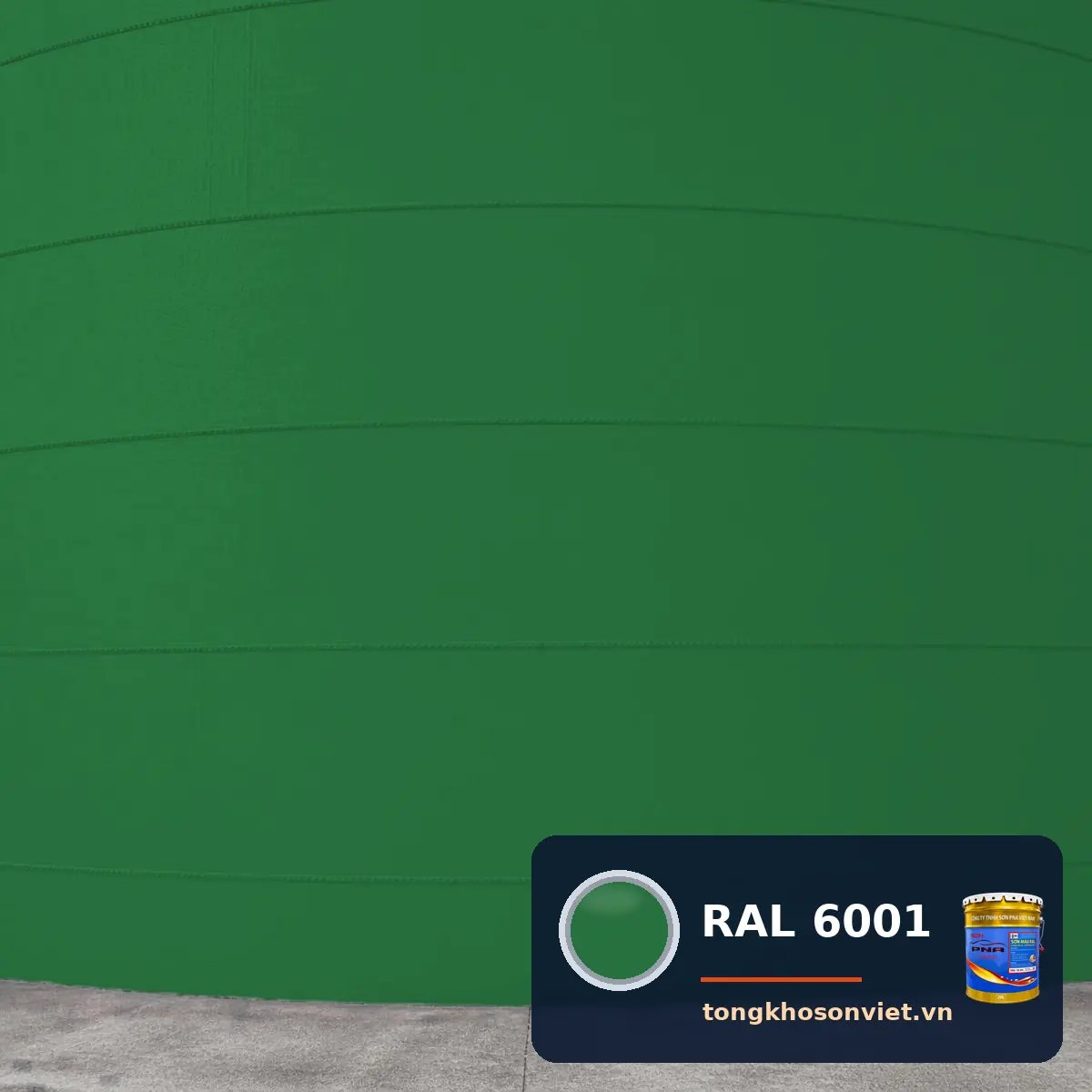 silo – bồn chứa nhà máy sơn phủ màu RAL 6001 Xanh lá ngọc lục bảo (Emerald green)