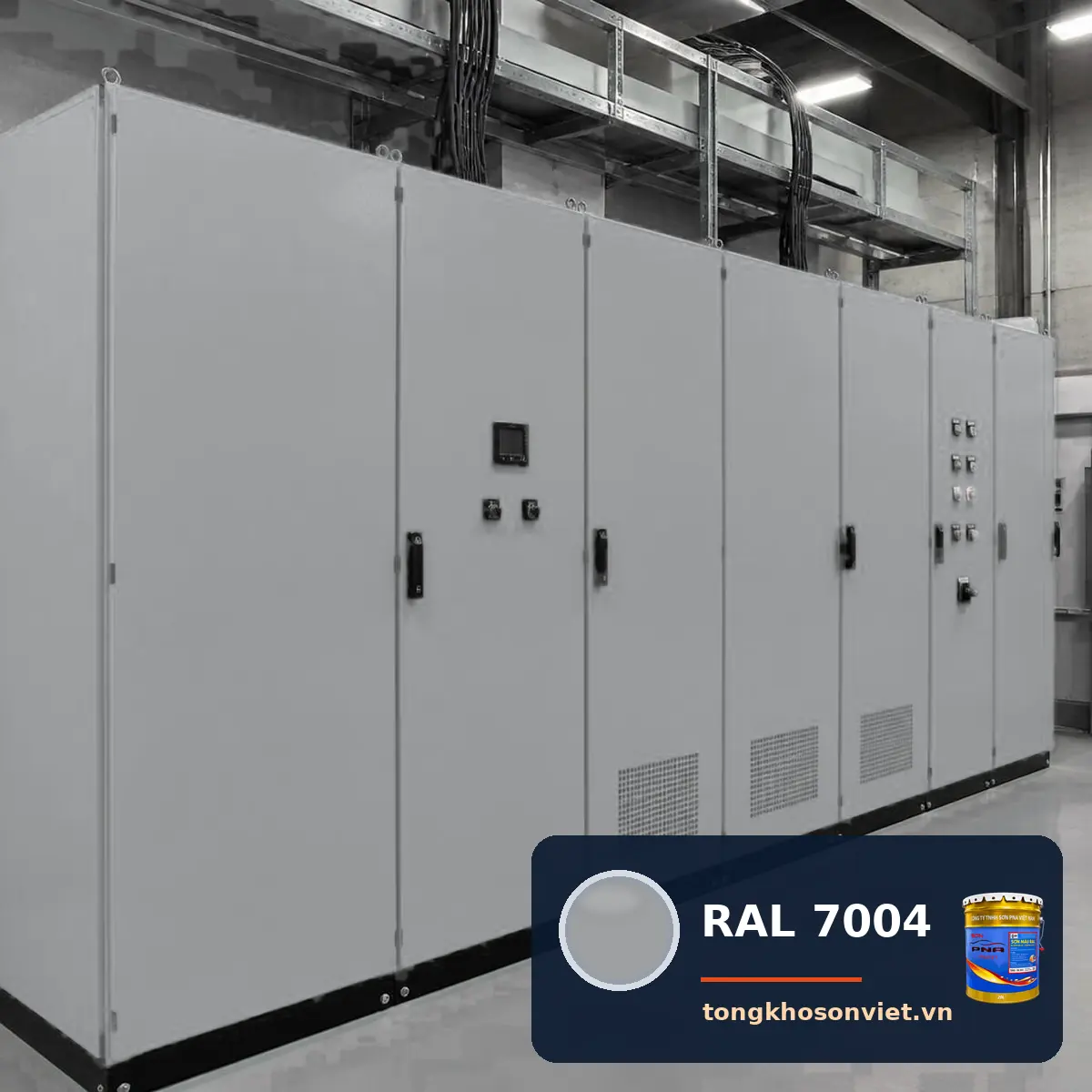 tủ điện – vỏ thiết bị trong nhà sơn phủ màu RAL 7004 Xám tín hiệu (Signal grey)