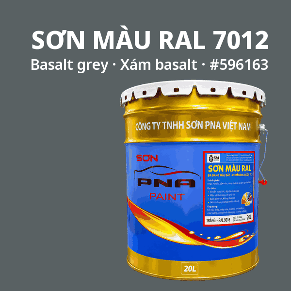 Sơn màu RAL 7012 Xám basalt (Basalt grey) - pha theo hệ Epoxy, PU, Alkyd