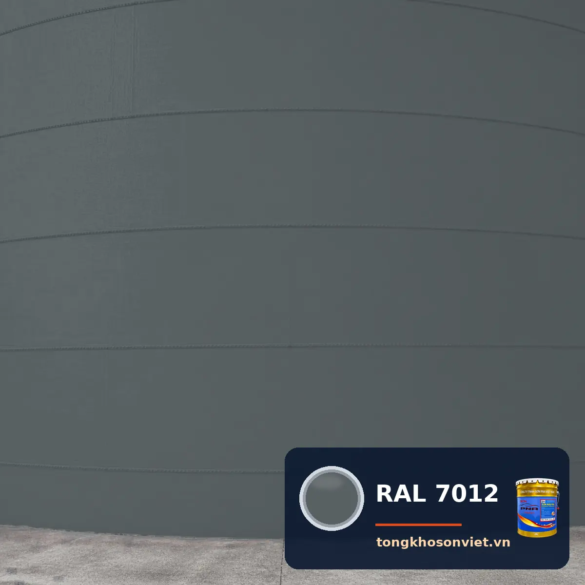silo – bồn chứa nhà máy sơn phủ màu RAL 7012 Xám basalt (Basalt grey)
