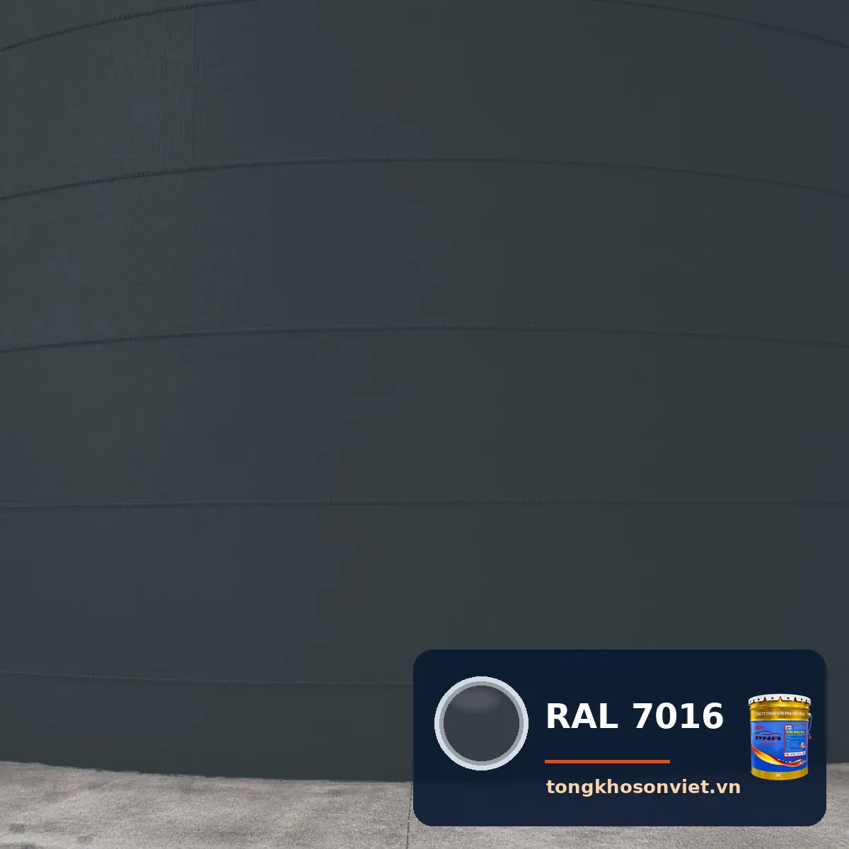 silo – bồn chứa nhà máy sơn phủ màu RAL 7016 Xám anthracite (Anthracite grey)