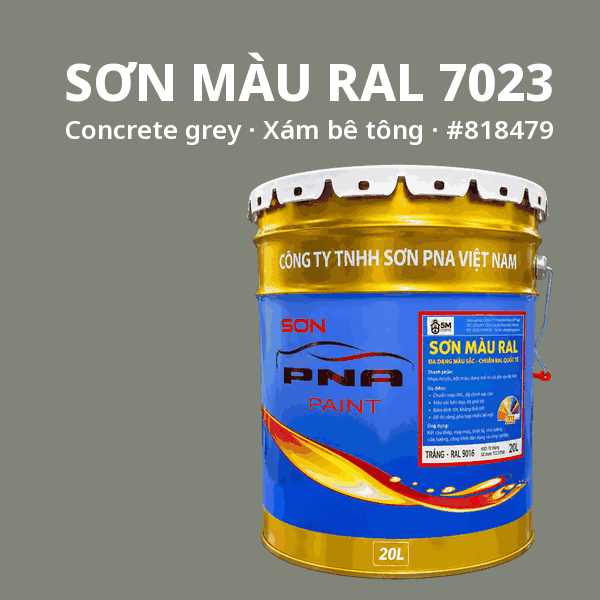 Sơn màu RAL 7023 Xám bê tông (Concrete grey) - pha theo hệ Epoxy, PU, Alkyd