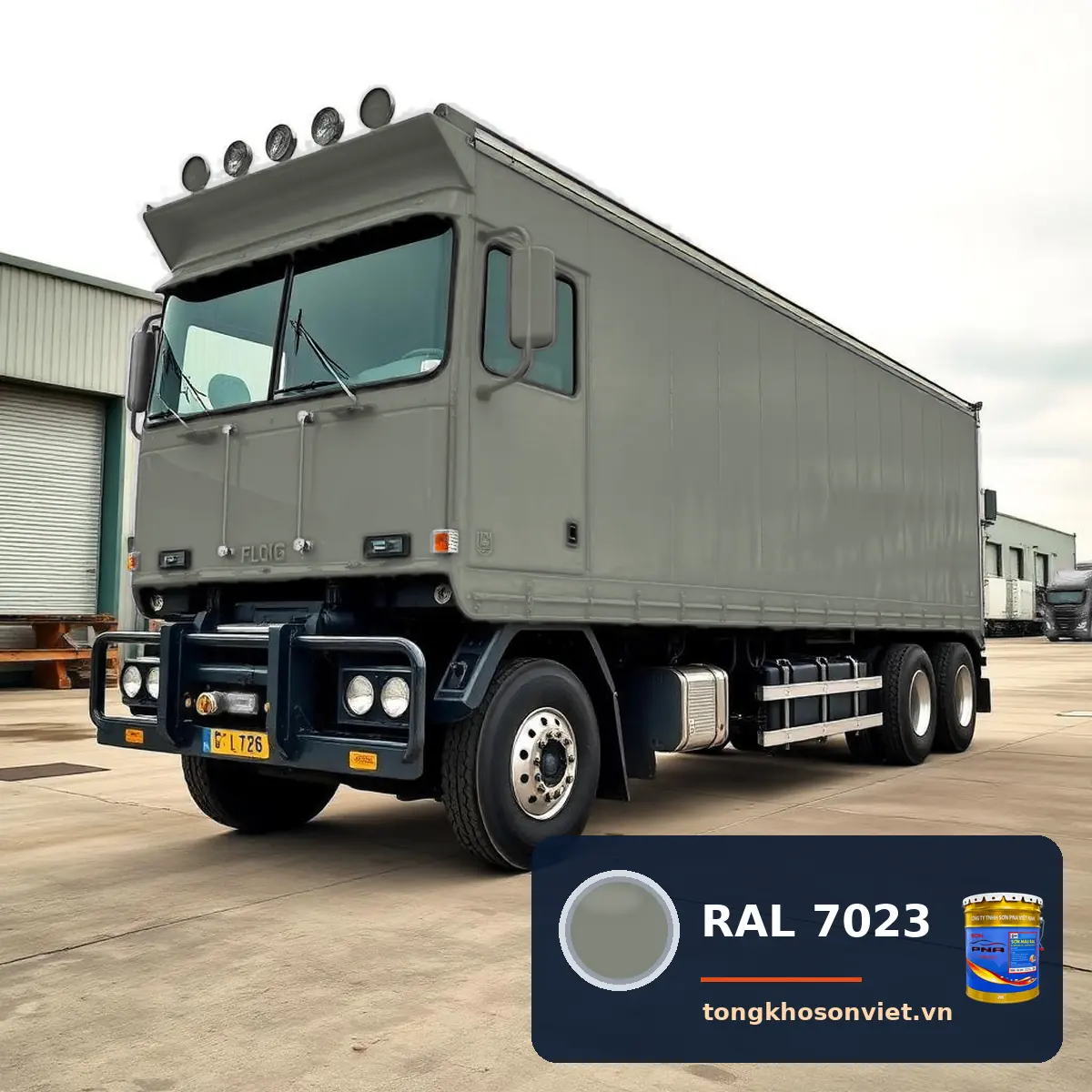 thùng xe tải – cabin xe chở hàng sơn phủ màu RAL 7023 Xám bê tông (Concrete grey)