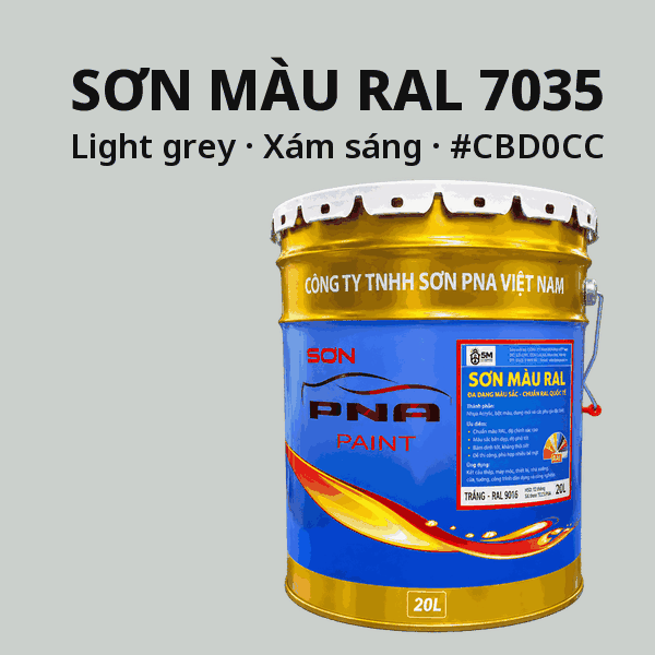 Sơn màu RAL 7035 Xám sáng (Light grey) - pha theo hệ Epoxy, PU, Alkyd