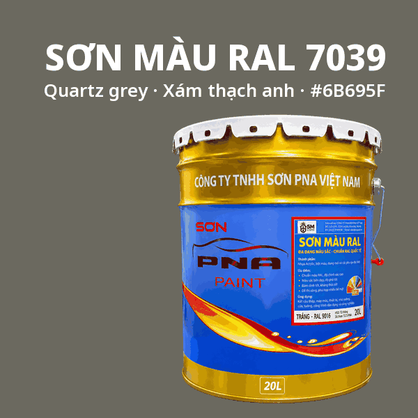 Sơn màu RAL 7039 Xám thạch anh (Quartz grey) - pha theo hệ Epoxy, PU, Alkyd