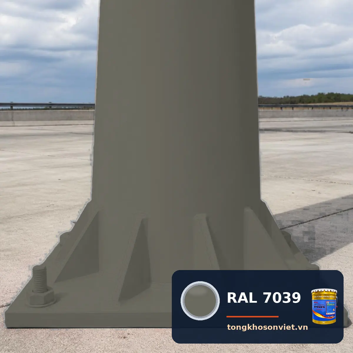 cột đèn cao áp, cột thép – trụ ăng ten sơn phủ màu RAL 7039 Xám thạch anh (Quartz grey)