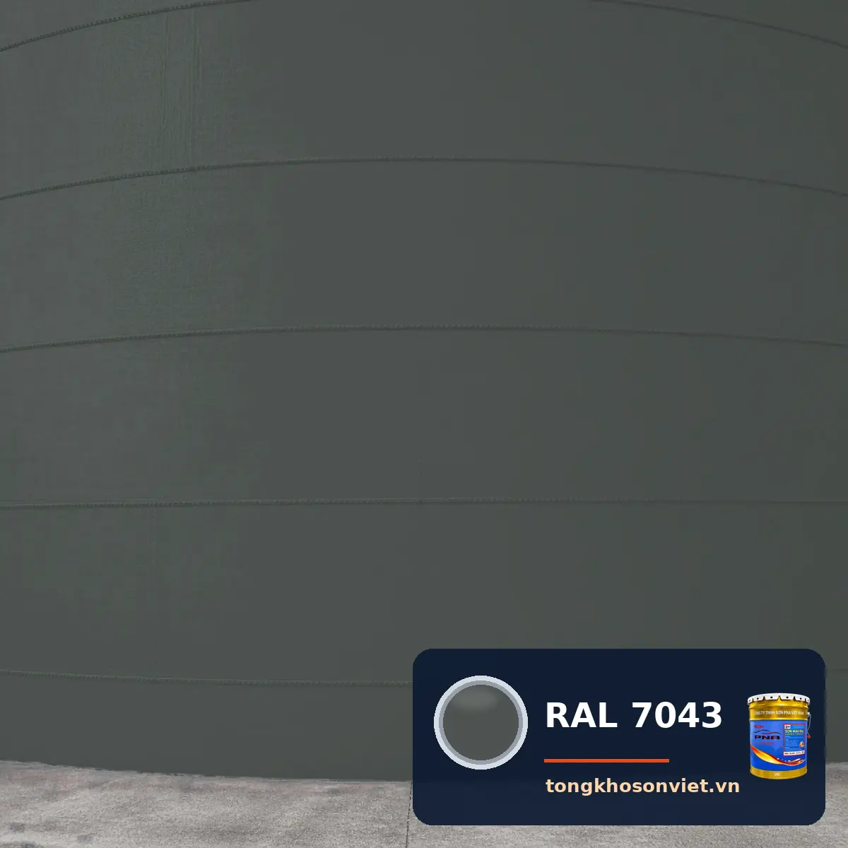 silo – bồn chứa nhà máy sơn phủ màu RAL 7043 Xám giao thông B (Traffic grey B)