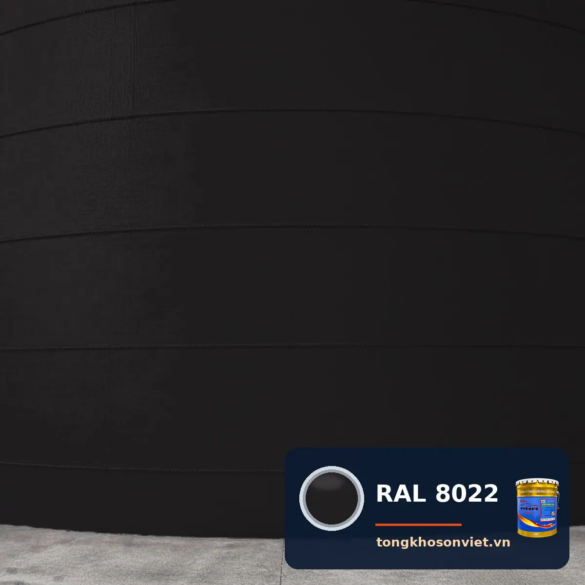silo – bồn chứa nhà máy sơn phủ màu RAL 8022 Nâu đen (Black brown)