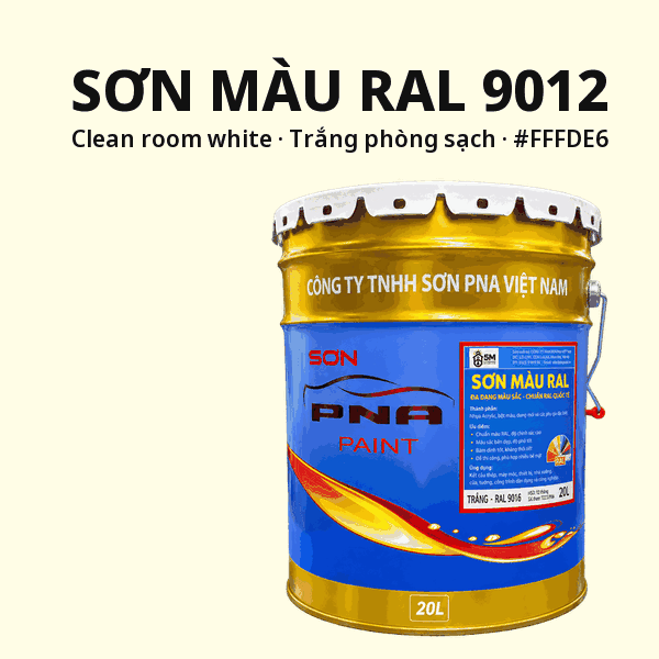 Sơn màu RAL 9012 Trắng phòng sạch (Clean room white) - pha theo hệ Epoxy, PU, Alkyd
